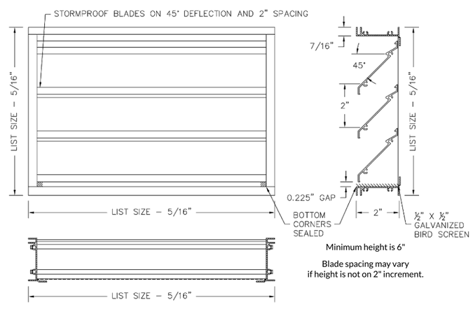 Dayus DAL2-CF louver specifications