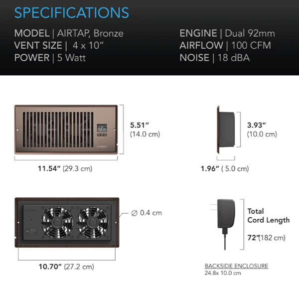 AC Infinity AIRTAP Bronze Register Booster