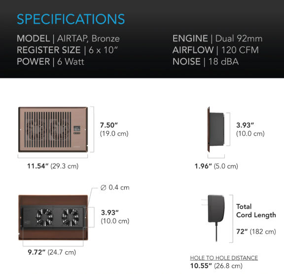 AC Infinity AIRTAP Register Booster