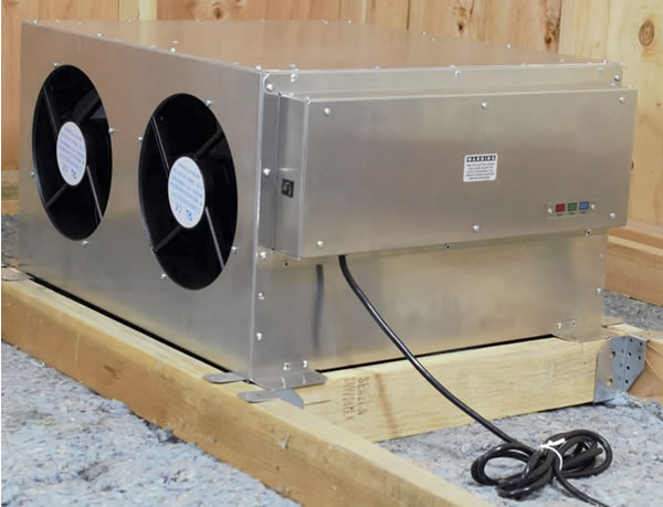 airscape ventura 1700 installed in attic