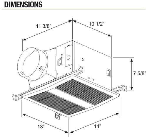 canarm cepd fan dimensions