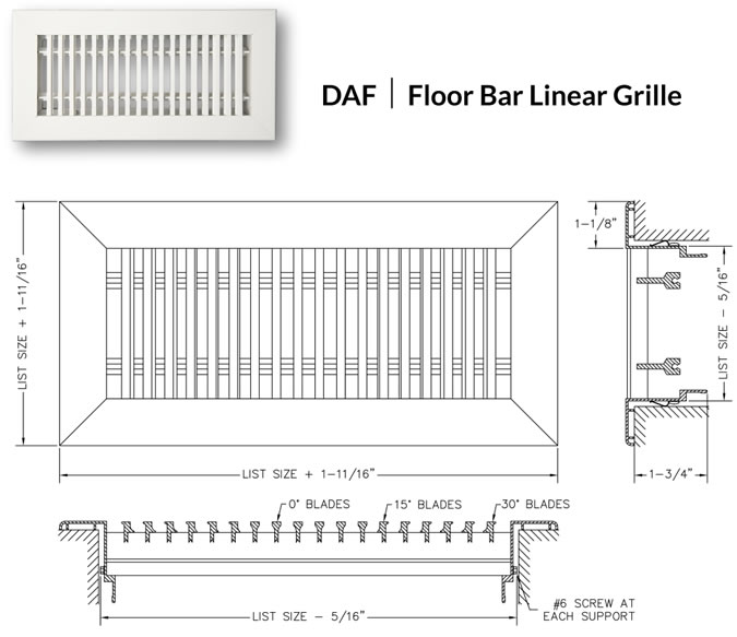 Removable Core Aluminum Bar Linear Return Grilles & Registers - (Not for  Floor)