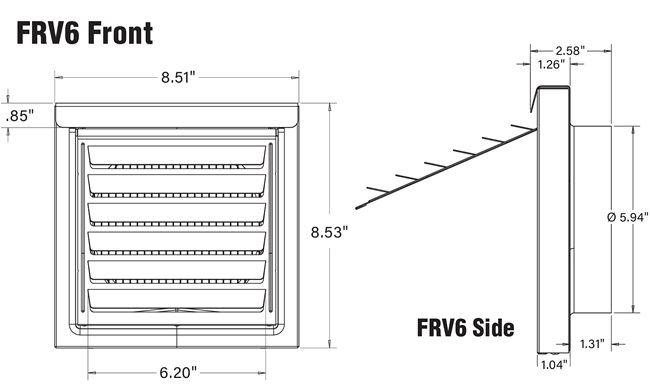 FRV6 Freshvent air intake specifications